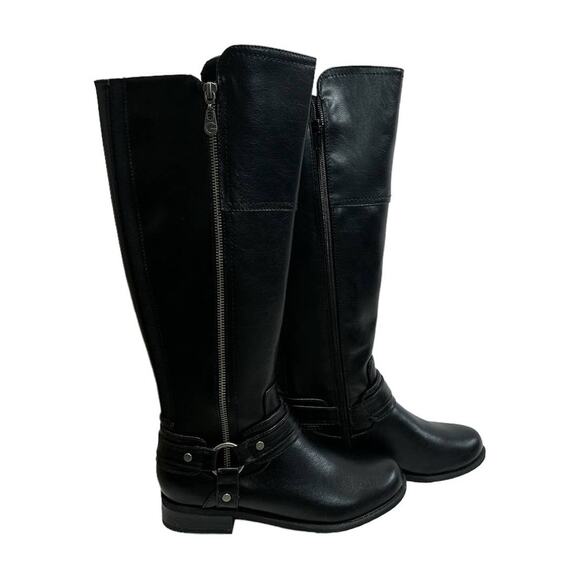 GBG Los Angeles Harlea Harness Knee High Boot NIB Size 6.5M Black - Picture 7 of 9